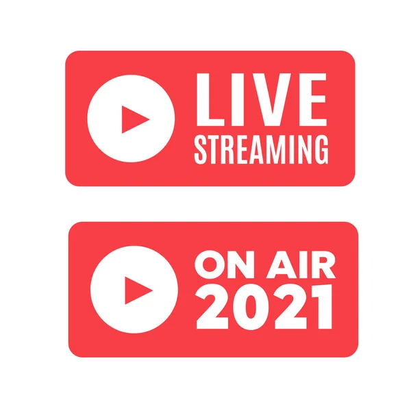 Live Streaming Pictogram Embleem Voor Omroep Online Stream — Stockvector