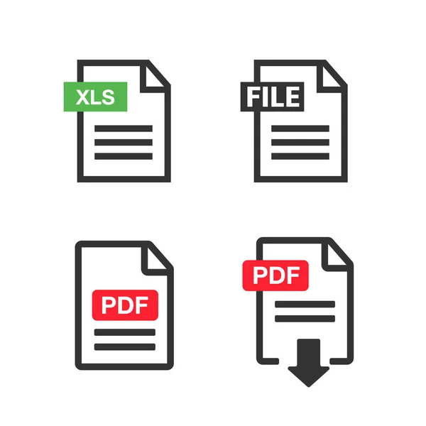 Pdf Télécharger Icône Fichier Icône Téléchargement Document Texte Symbole Information — Image vectorielle