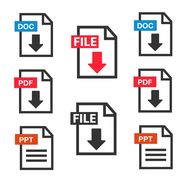 Pdf Dosya Indirme Simgesi Belge Metni Sembol Web Biçimi Bilgisi — Stok Vektör