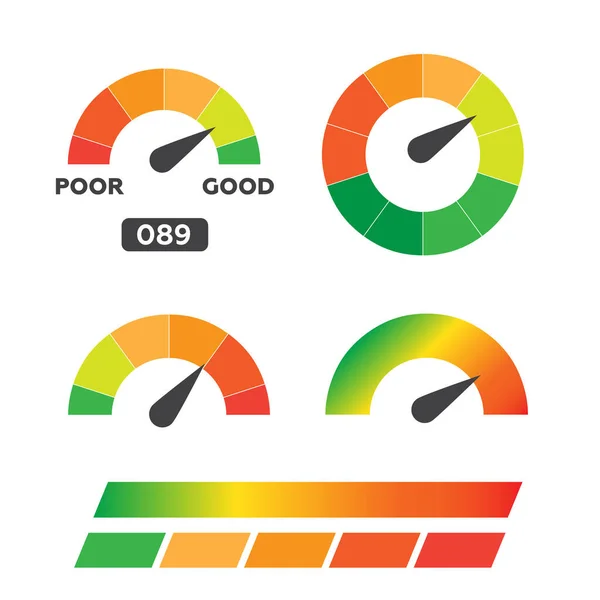 顧客満足度指標 良い指標と悪い指標 クレジットレベルのスコア — ストックベクタ