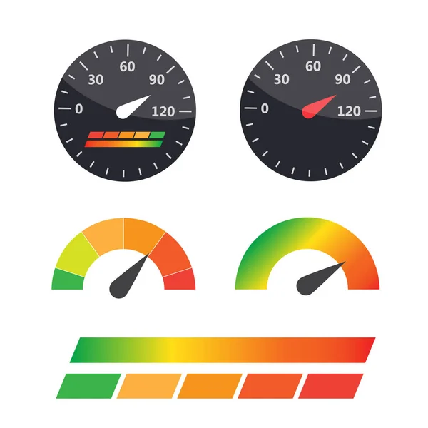 Calibre Painel Carro Vector Medidor Velocidade Auto Barômetro Seta — Vetor de Stock