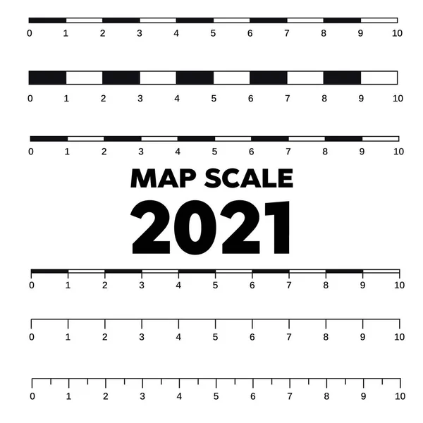 Map Scales Graphics Measuring Distances Scale Measure Map Vector Latitude — Stock Vector