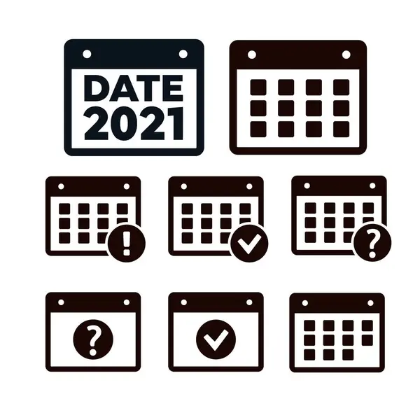 Vector Time Calendar Icons Isolated Plan Vector Date Icons — Stock Vector