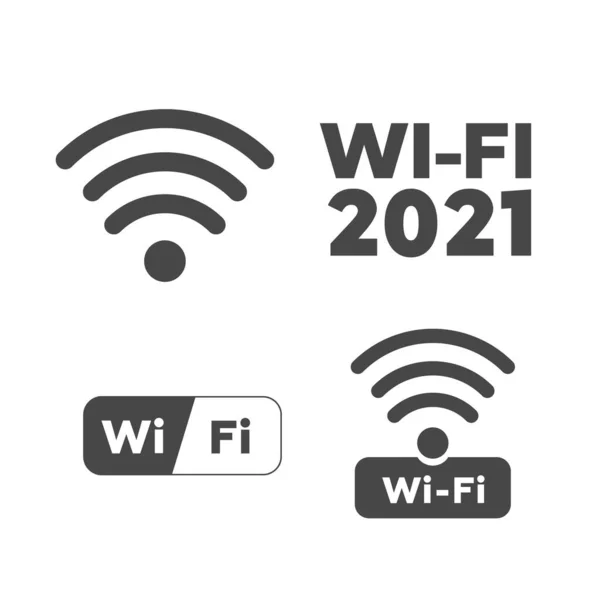 Bezdrátové Wifi Ikony Ikona Bezdrátového Symbolu Sítě Wifi Bezdrátový Wifi — Stockový vektor