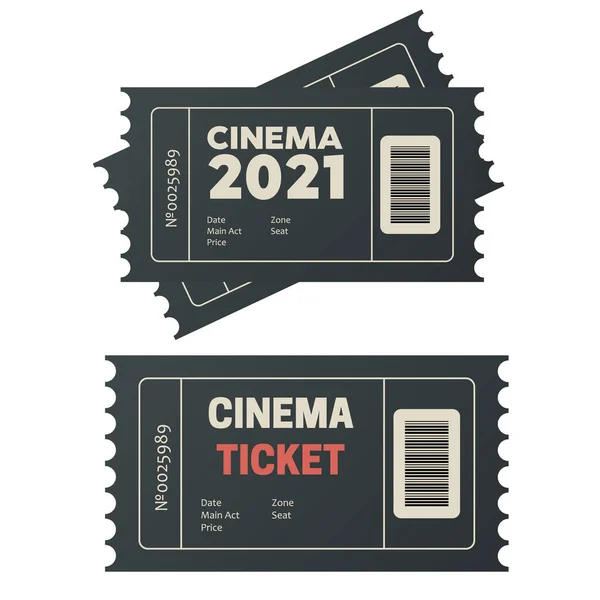 Vektorbiobiljett Filmbiljetter Ikoner För Evenemang — Stock vektor