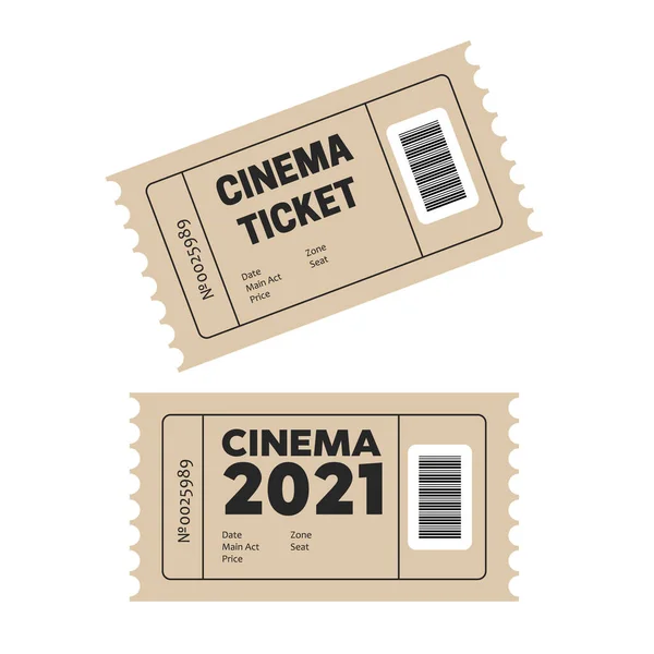 ベクトル映画のチケット レトロ映画や映画のチケット — ストックベクタ