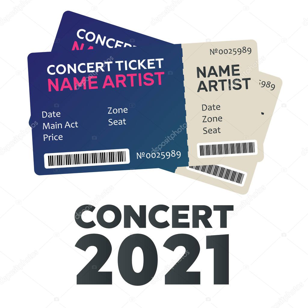 Blank Concert Performance Tickets. Music, Dance, Live Concert tickets templates