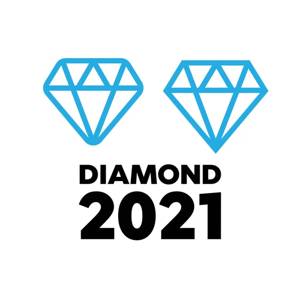 Алмазна Іконка Піктограма Діамантової Лінії Діамантовий Контур Векторний Знак — стоковий вектор