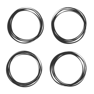 Çizilmiş daireler. Çember çizim vektörü