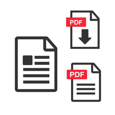 PDF Simge kağıt dosyası. Dosya Simgeleri. Belge simgesi ayarlandı