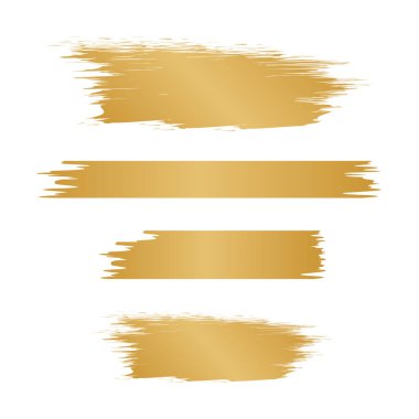 El grunge gül ve altın fırça çekilmiş. Kontur altın boya