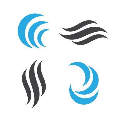 Dalga Amblemler vektör. Okyanus su soyut izole logoları vektör
