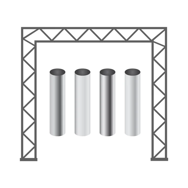 Treliça Aço Viga Construção Quadro Treliça Metálica Ilustração Vetorial — Vetor de Stock