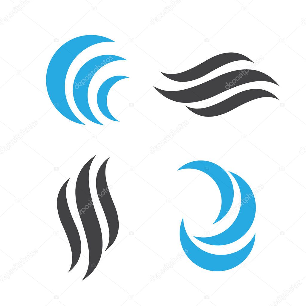 Wave emblems vector. Ocean water abstract vector isolated logos