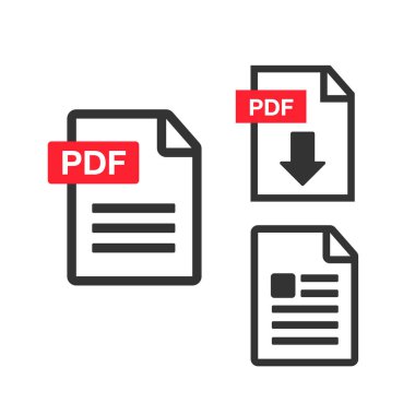 PDF dosya indirme simgesi. Belge metni, sembol web biçimi bilgisi