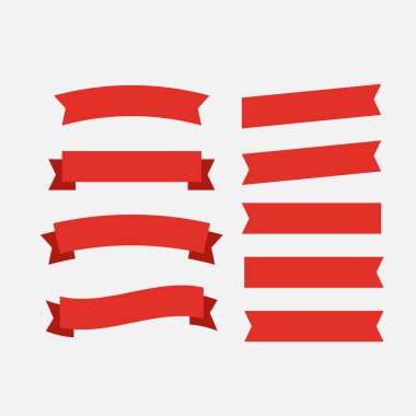 Düz vektör şeritleri düz. Sancak kurdele vektörü ayarlandı