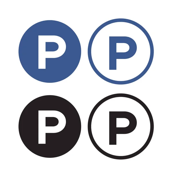 Parkeringsområde Vektor Ikon Parkering Transportområde Symbol — Stock vektor