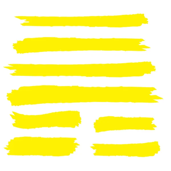 Sélection Texte Marqueur Jaune Aquarelle Jaune Dessinée Main Mettre Évidence — Image vectorielle