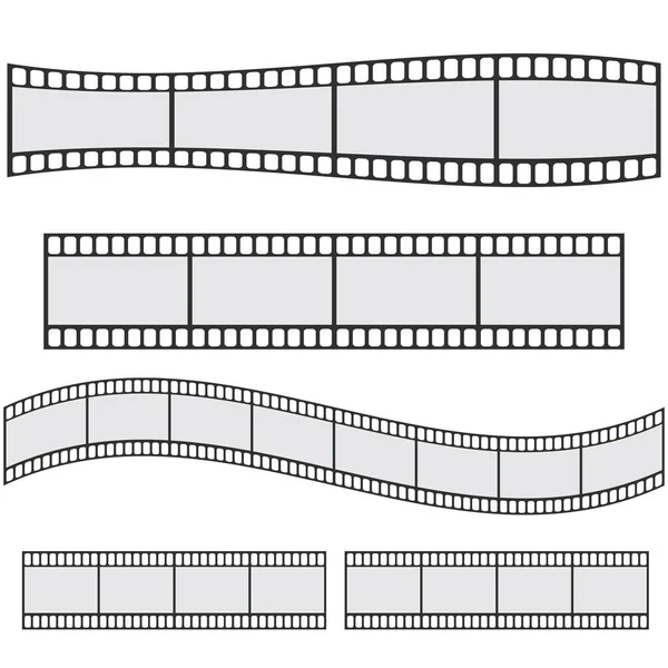 Cinema film strip roll 35mm blank slide frame vector set. Frame