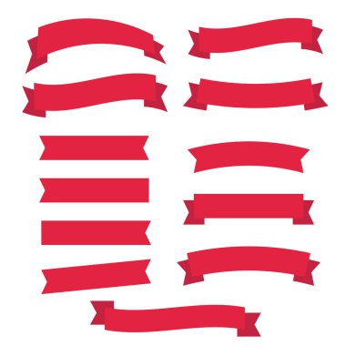 Düz vektör şeritleri izole edilmiş. Kurdeleler