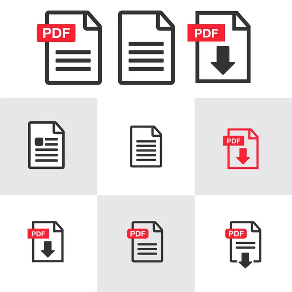 Pdf Bestand Download Icoon Document Tekst Symbool Web Formaat Informatie — Stockvector