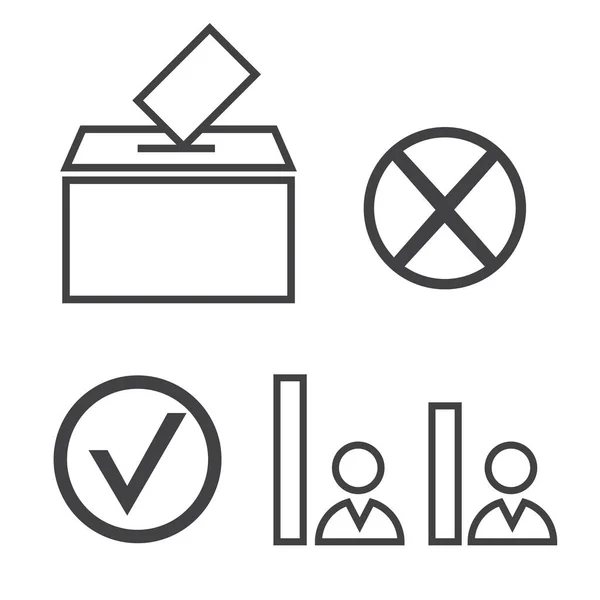 Vote Élections Icônes Linéaires Epses Politiques Gouvernement10 — Image vectorielle