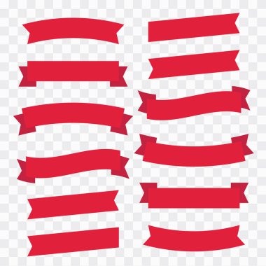 Düz vektör şeritleri izole edilmiş. Kurdeleler