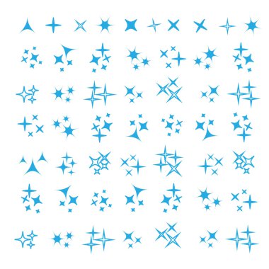 Siyah parıltılar, parlayan ışık etkisi yıldızlar ve patlamalar vektör kümesi. Parlak havai fişek, dekorasyon pırıltısı, parlak ışık vektörü çizimi