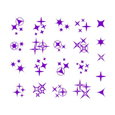 Siyah parıltılar, parlayan ışık efekti yıldızları. parıltı vektörü