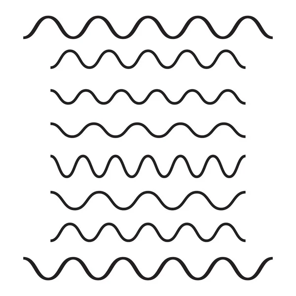 Icône Contour Des Vagues Style Moderne Minimaliste Design Plat Onde — Image vectorielle