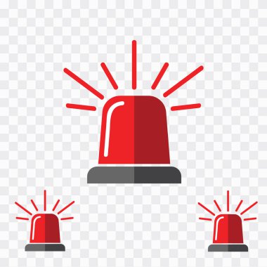 Kırmızı siren sesini gösteren tek bir tasarım elemanı var.