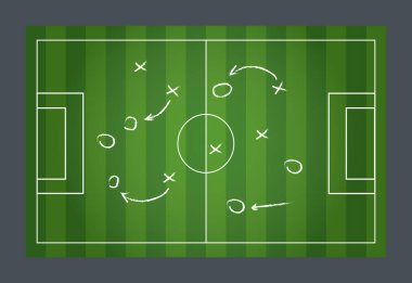 Futbol stratejisi, vektör illüstrasyonu 10 'u gösteriyor