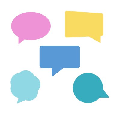 Konuşma baloncukları izole edildi. İletişim için bulut balonu konuşması