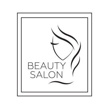 Kuaför salonu vektörü için güzel kadın yüzü logo şablonu