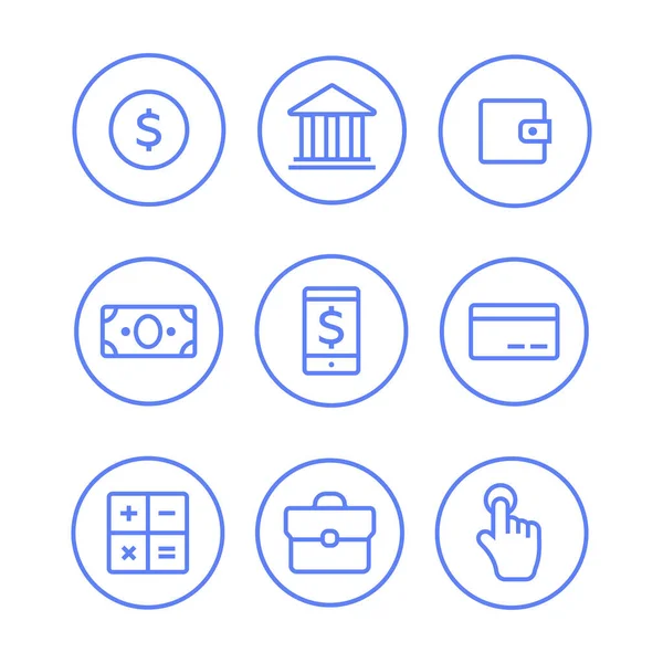 Finance Icons Finance Icons Line Style Vector — Stock Vector