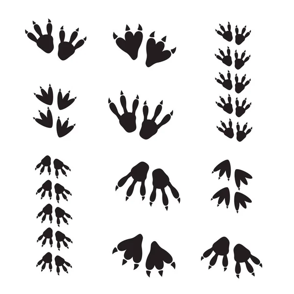 Illustration Vectorielle Traces Empreintes Dinosaures Vecteur Empreinte Dinosaure — Image vectorielle