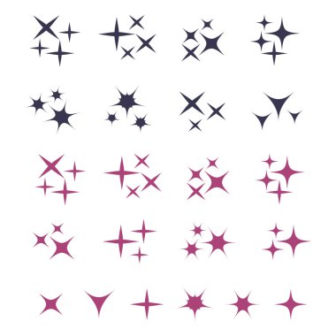 Sparkles simgeler kümesi vektör. Sparkles işareti vektör