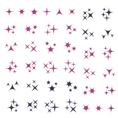 Sparkles simgeler kümesi vektör. Sparkles işareti vektör