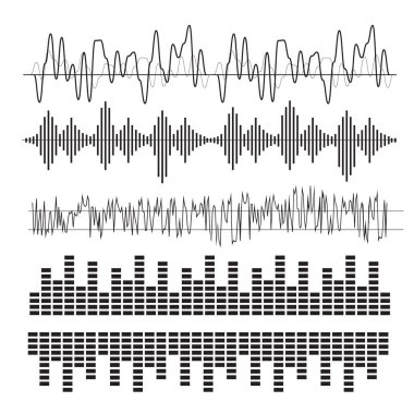 Ses dalgaları konsepti. Ses dalgaları vektörü. Ses dalgaları düz bir şekilde işaret ve sembol verir