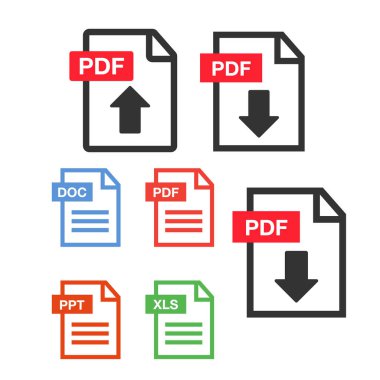 PDF dosya indirme simgesi. Belge metni, sembol web biçimi bilgisi