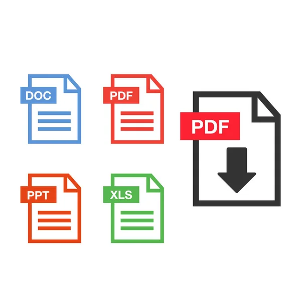 Εικονίδιο Λήψης Αρχείων Pdf Έγγραφο Κειμένου Σύμβολο Web — Διανυσματικό Αρχείο