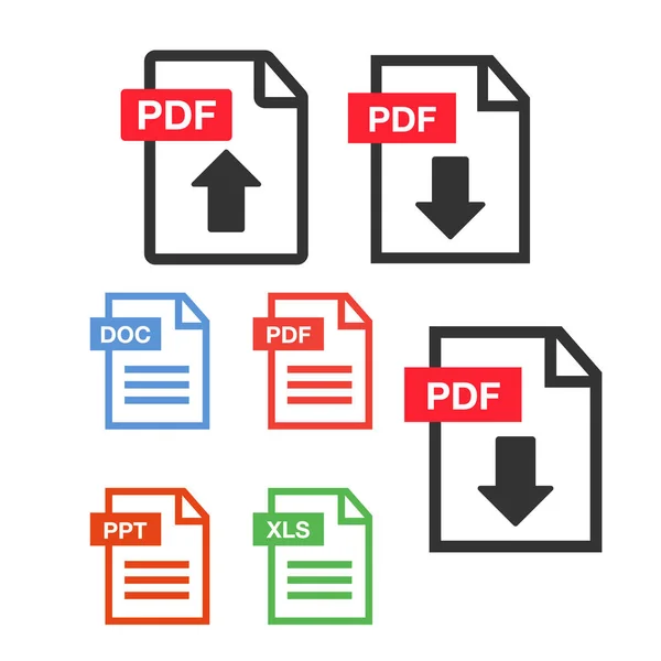 Pdf Fil Nedladdning Ikon Dokumenttext Symbol Webbformat Information — Stock vektor