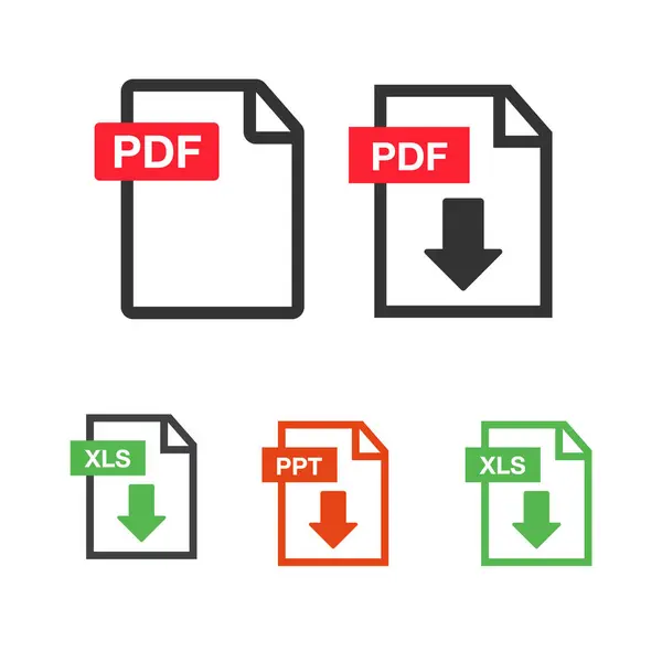 Fichier Pdf Télécharger Icône Document Texte Symbole Information Format Web — Image vectorielle