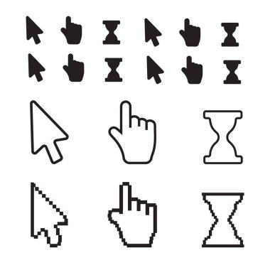 fare el oku. Piksel imleçler simgeleri el ok fare