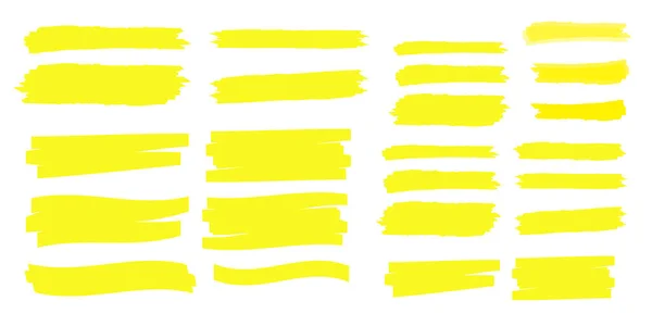 Желтый Маркер Кисть Ручкой Подчеркнуть Желтый Акварель Ручной Работы — стоковый вектор