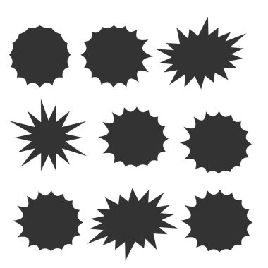 Yıldız patlaması çizgi romanı vektörü şekillendirir. Konuşma patlaması kabarcıkları