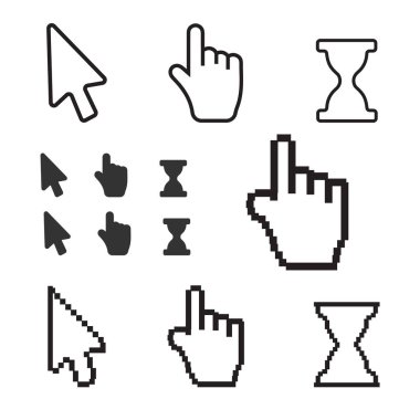 fare el oku. Piksel imleçler simgeleri el ok fare