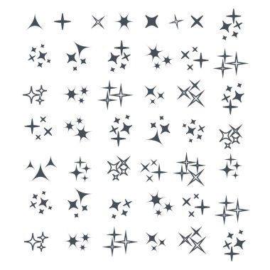 Vektör siyah semboller parlıyor. Parıltı vektörü