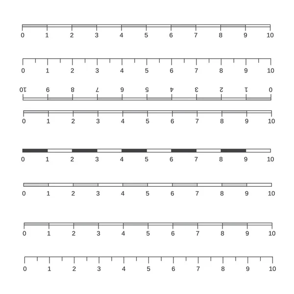 Harita Mesafeler Vektör Ölçmek Için Grafik Ölçekler — Stok Vektör