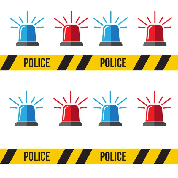 Siren Set Police Flasher Ambulance Flasher Icons Police Flasher Vector — Stock Vector